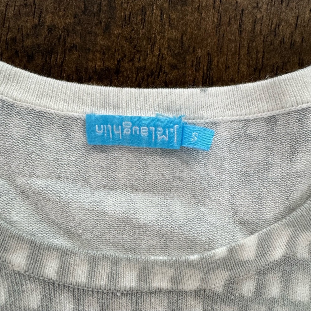 J. McLaughlin Gray Pattern Long Sleeve‎ Top — Size S - Picture 3 of 6